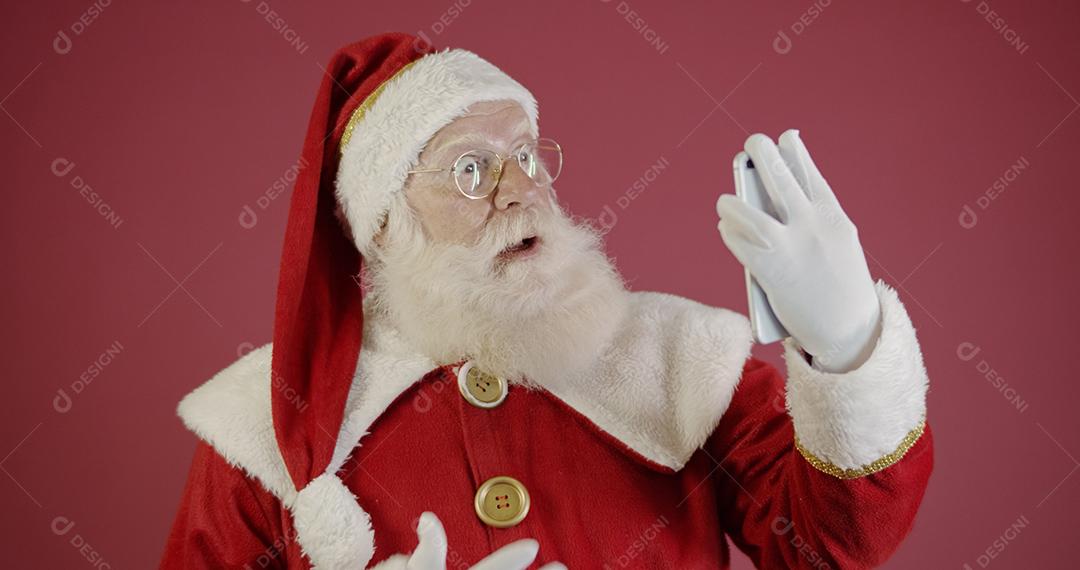 Elegante avô da moda envelheceu inverno maduro tradição Santa