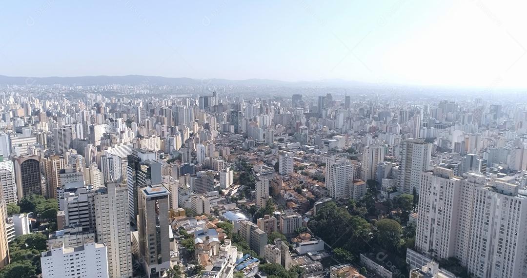 Vista aérea da cidade de São Paulo, Brasil.