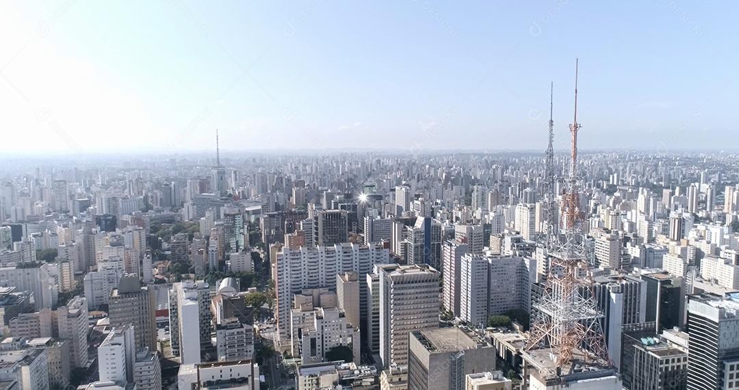 Vista aérea da cidade de São Paulo, Brasil.