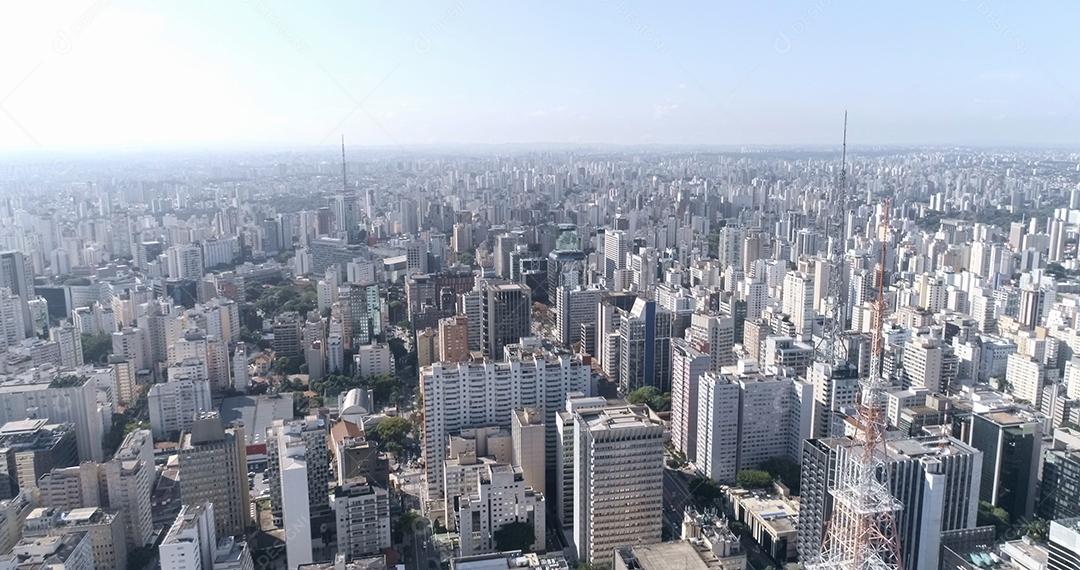 Vista aérea da cidade de São Paulo, Brasil.