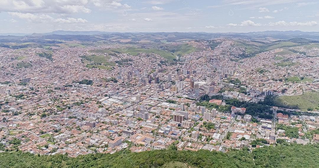 Aerial view of the city of Poços de Caldas, Minas Gerais, Brazil.