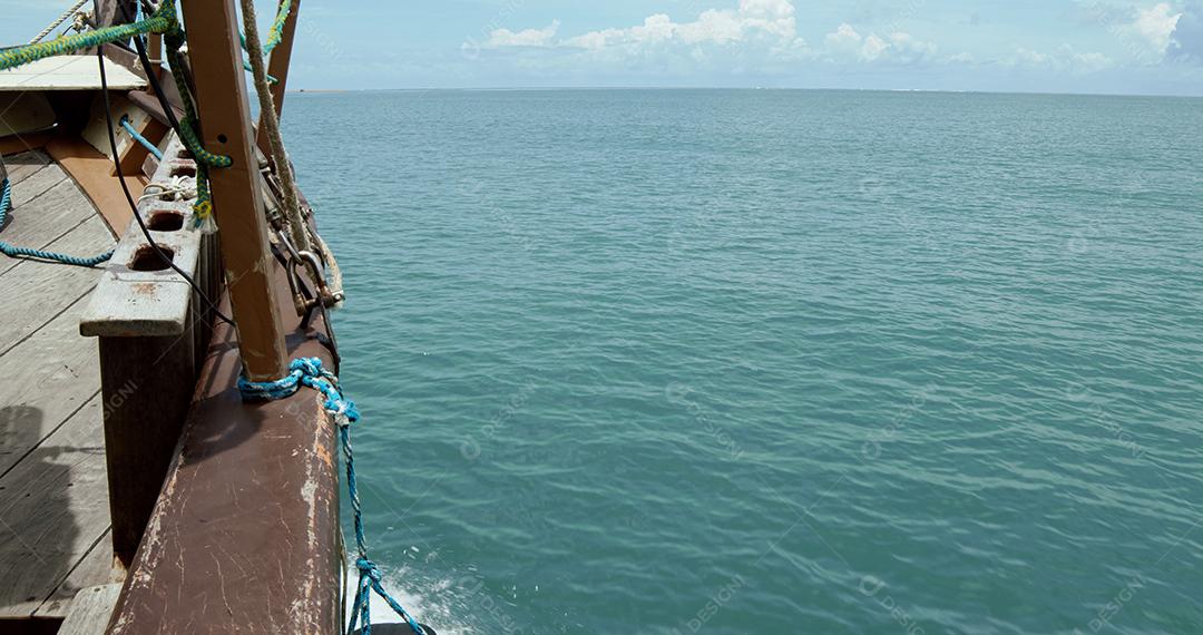 Sailing boat side view.