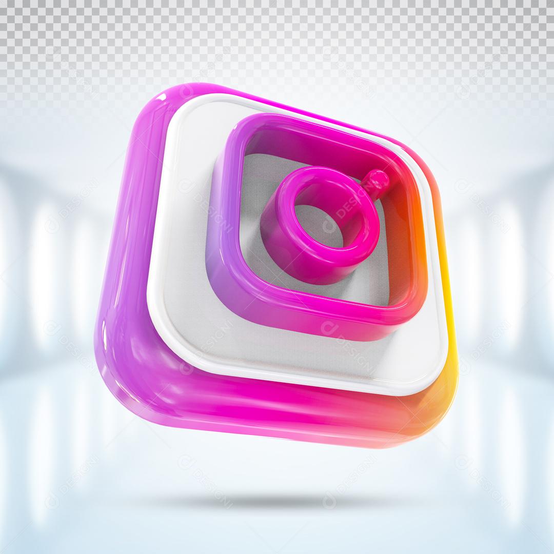 Ícones 3D Para Composição Instagram Redes Sociais PSD Editável