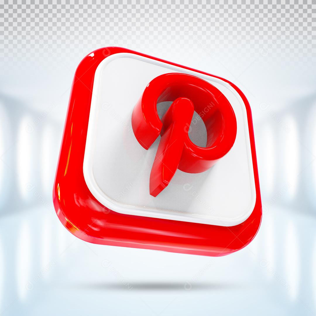 Ícones 3D Para Composição Pinterest Redes Sociais PSD Editável