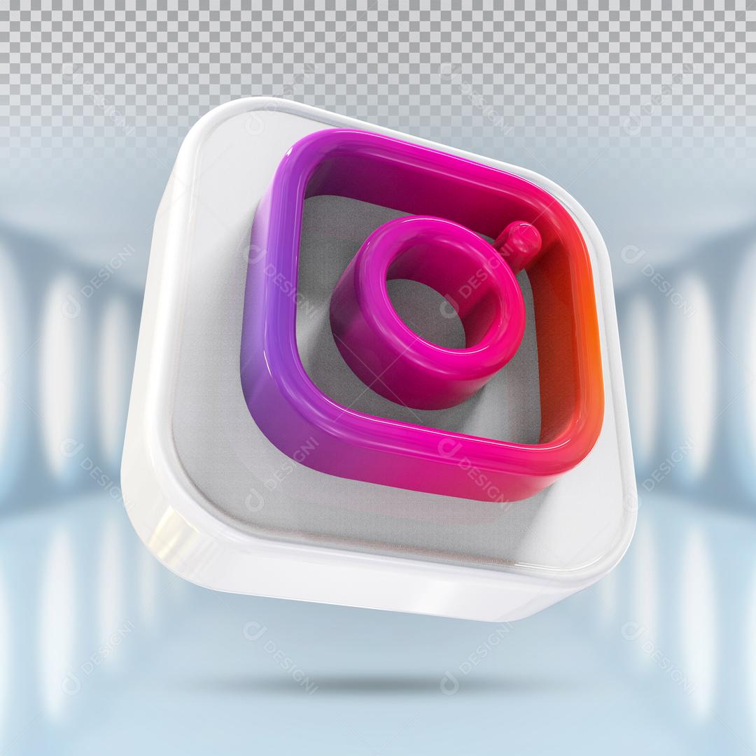 Ícones 3D Para Composição Instagram Redes Sociais PSD Editável