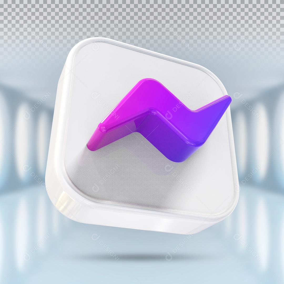 Ícones 3D Para Composição Messenger Redes Sociais PSD Editável