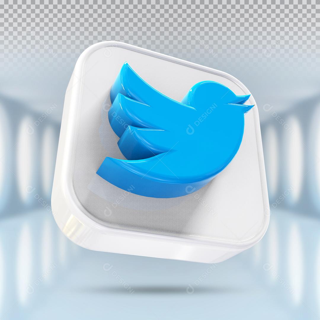 Ícones 3D Para Composição Twitter Redes Sociais PSD Editável