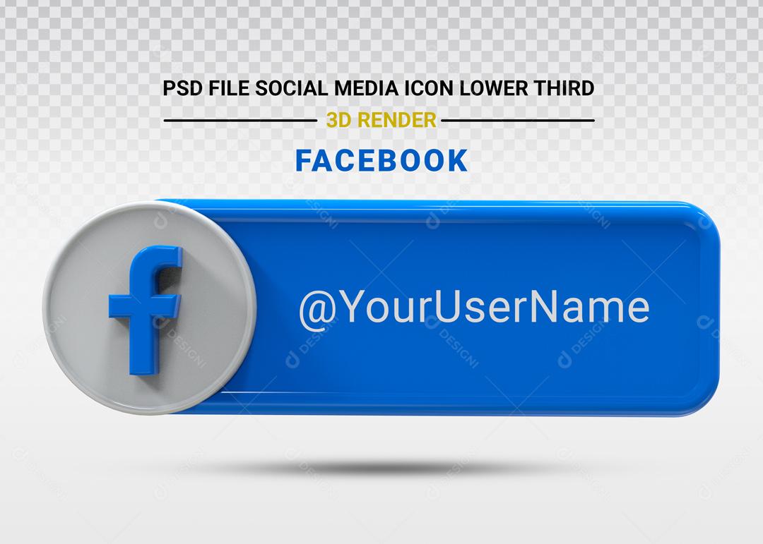 Elemento 3D Para Composição Placa Facebook PSD Editável