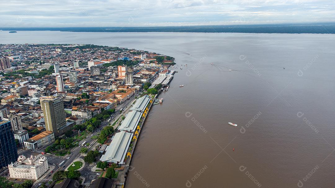 Vista aérea de Estação Das Docas dentro Belém, Pará, Brazil.