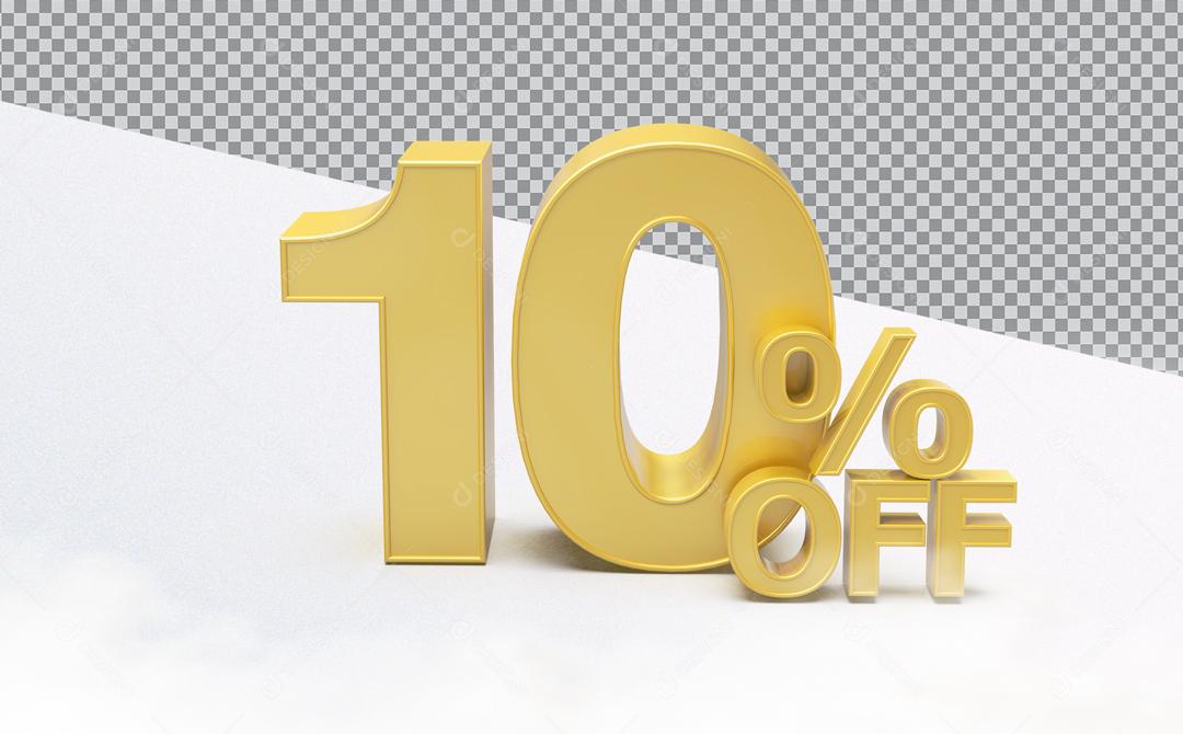 Número 3D 10% Off Desconto Para Composição PSD