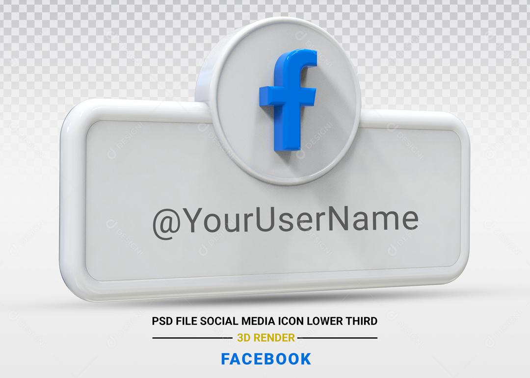 Elemento 3D Para Composição Placa Facebook PSD Editável