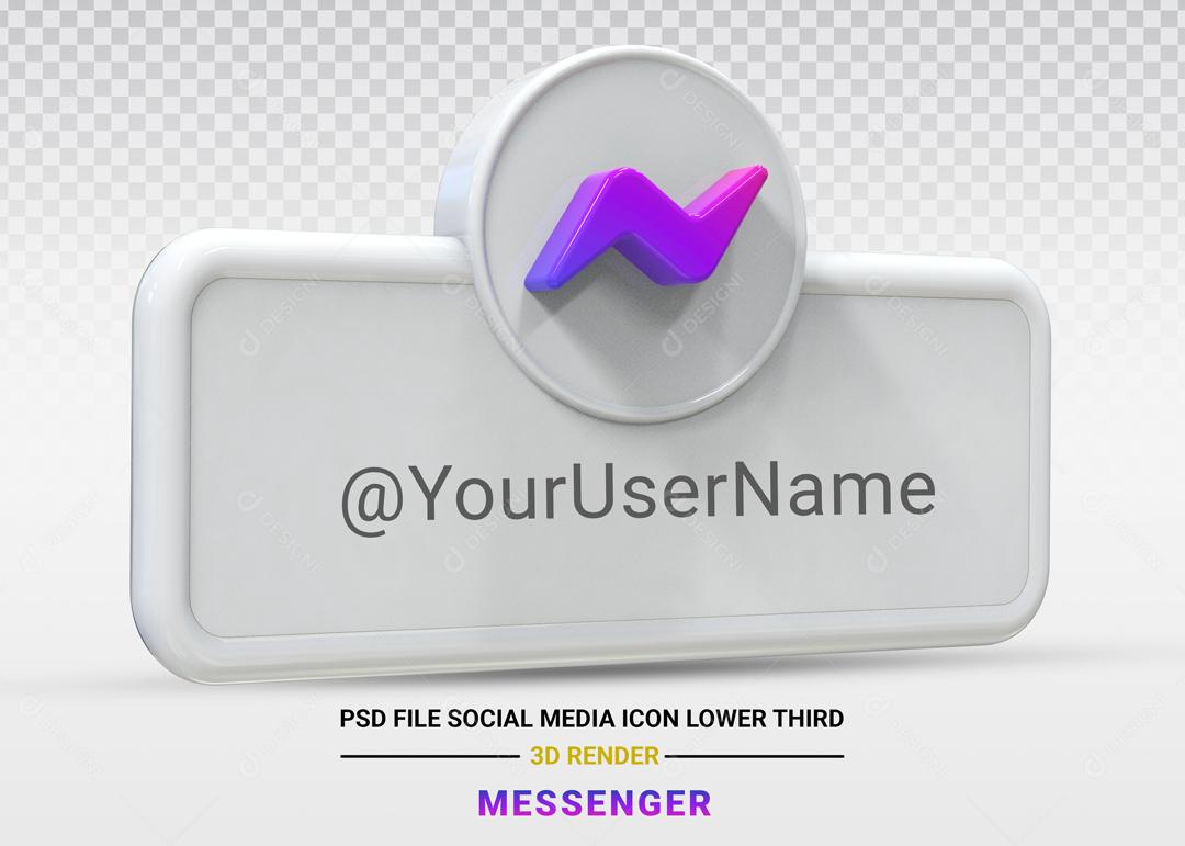Elemento 3D Para Composição Placa Messenger  PSD Editável