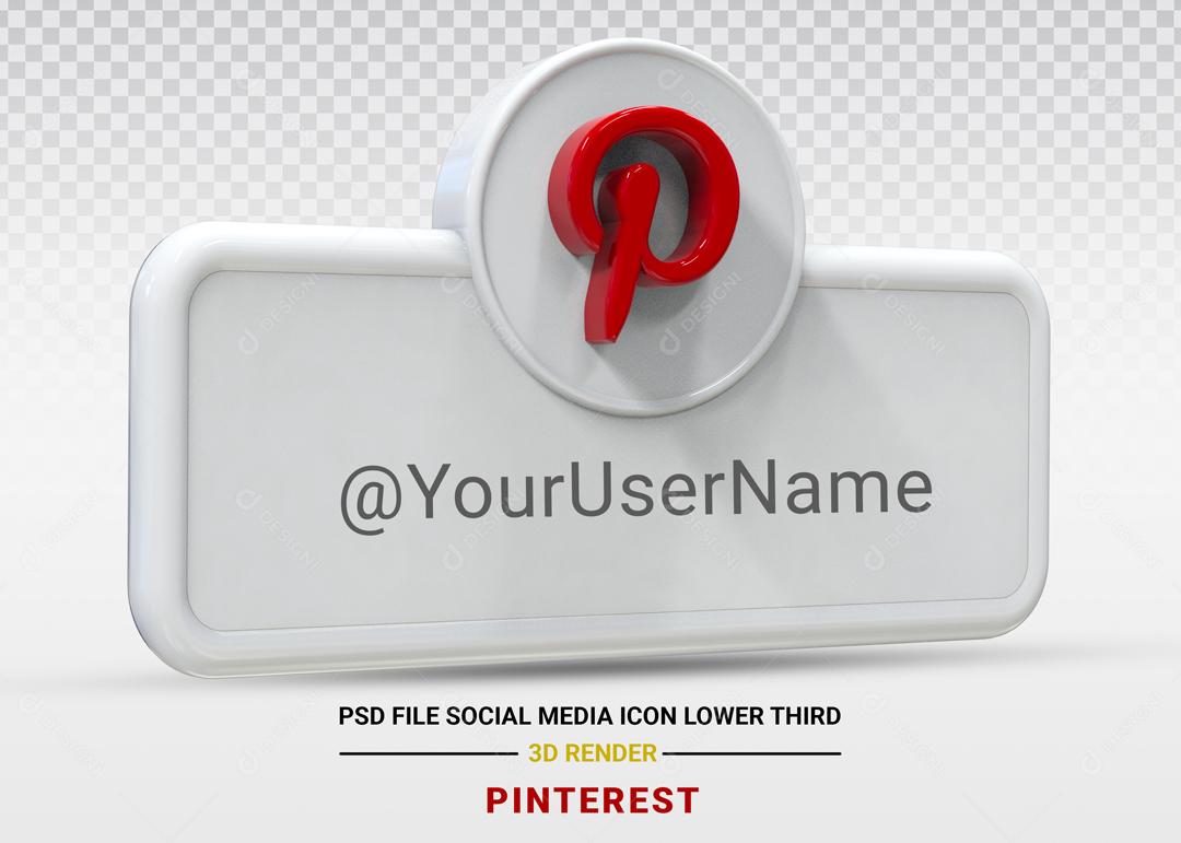 Elemento 3D Para Composição Placa Pinterest PSD Editável