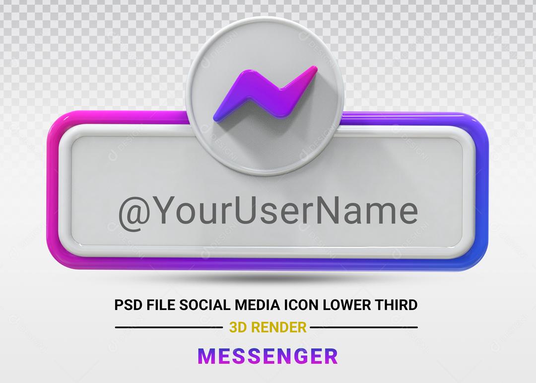 Elemento 3D Para Composição Placa Messenger PSD Editável
