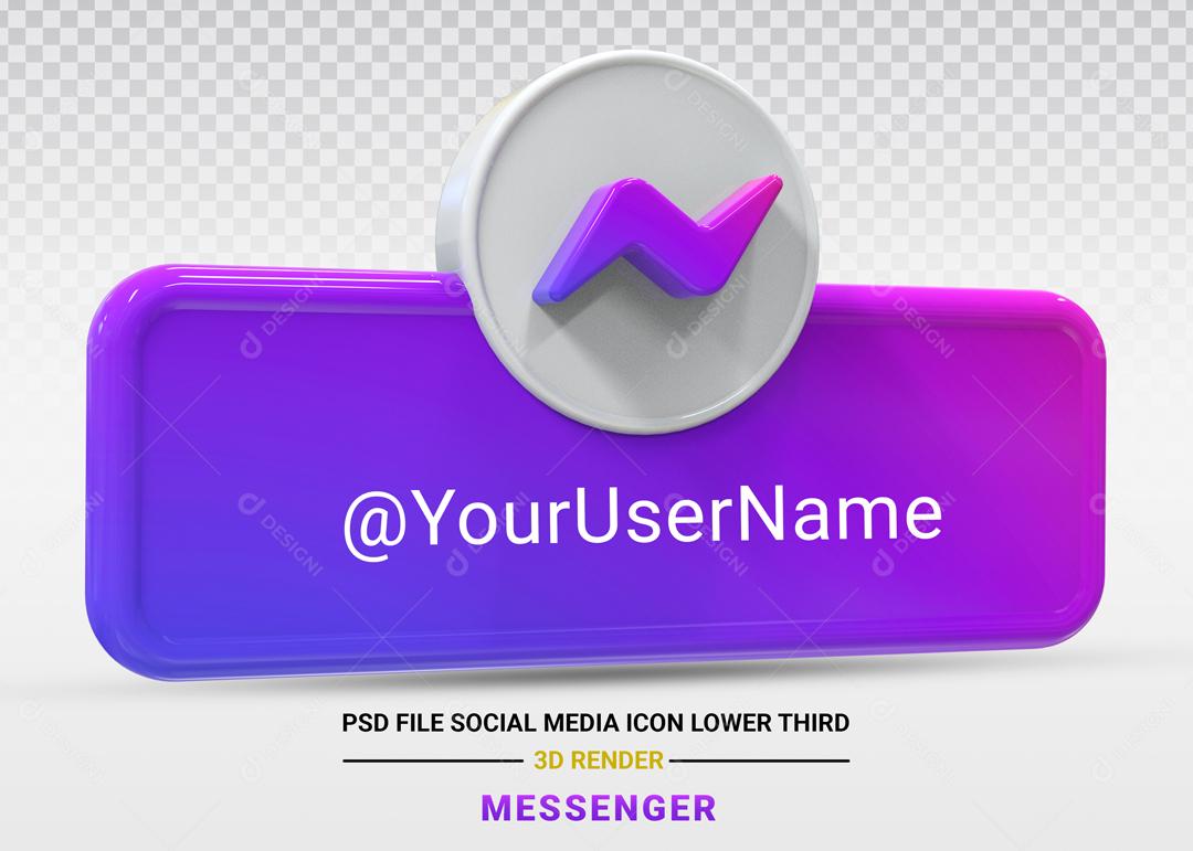 Elemento 3D Para Composição Placa Messenger PSD Editável