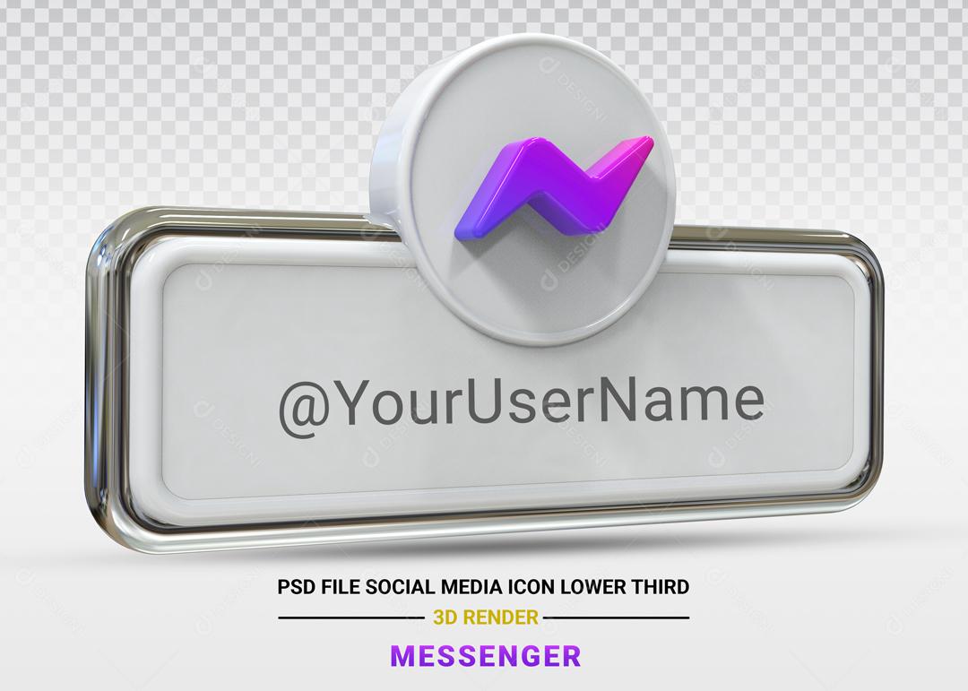 Elemento 3D Para Composição Placa Messenger PSD Editável