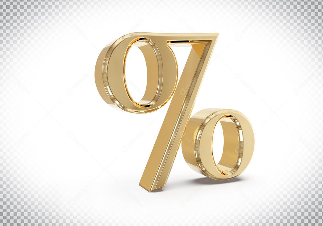 Elemento 3D % Símbolo De Porcentagem Para Composição PSD
