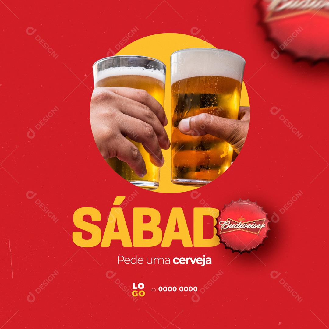 Sábado Pede uma Cerveja Social Media PSD Editável