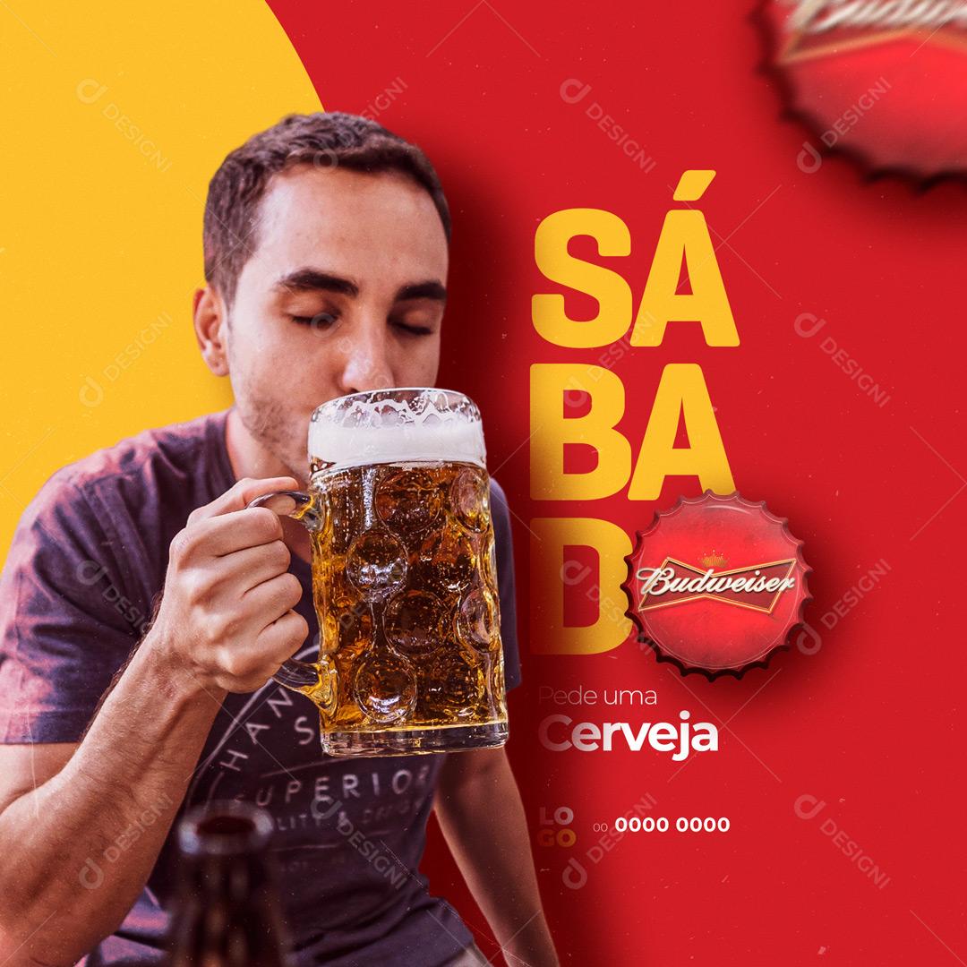 Social Media Sábado Pede uma Cerveja PSD Editável