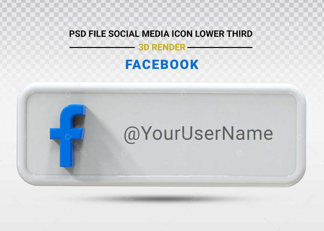 Elemento 3D Para Composição Placa Facebook PSD Editável