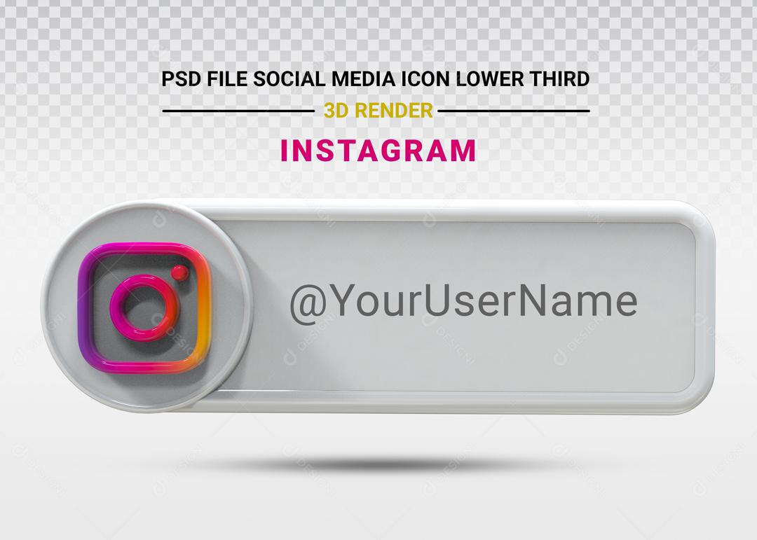 Elemento 3D Para Composição Placa Instagram PSD Editável