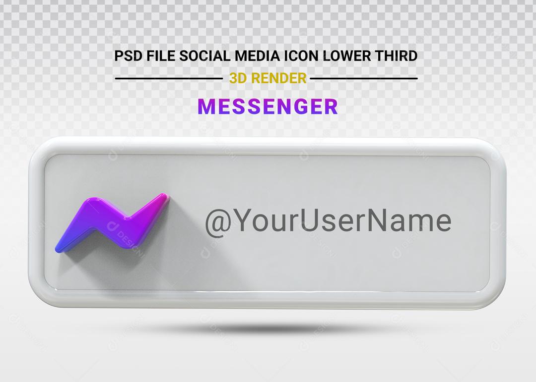 Elemento 3D Para Composição Placa Messenger PSD Editável
