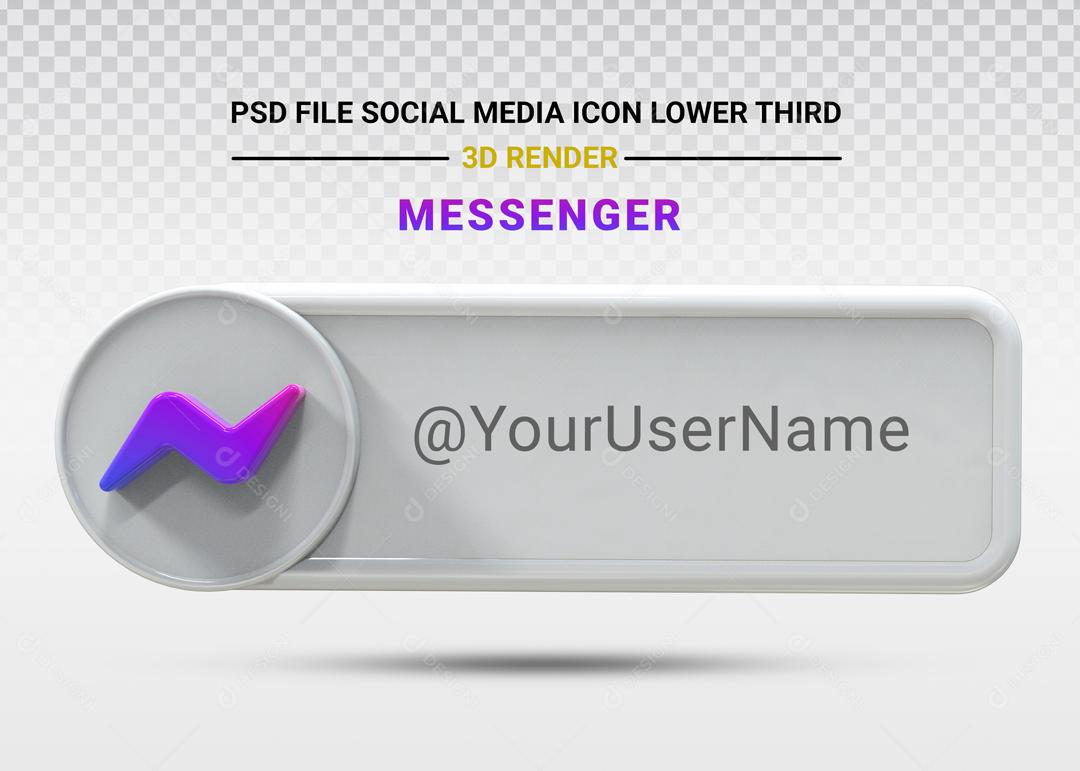Elemento 3D Para Composição Placa Messenger PSD Editável