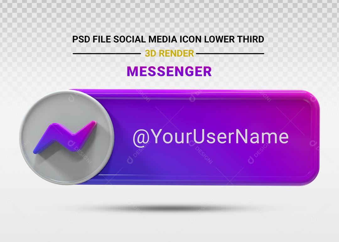 Elemento 3D Para Composição Placa Messenger PSD Editável