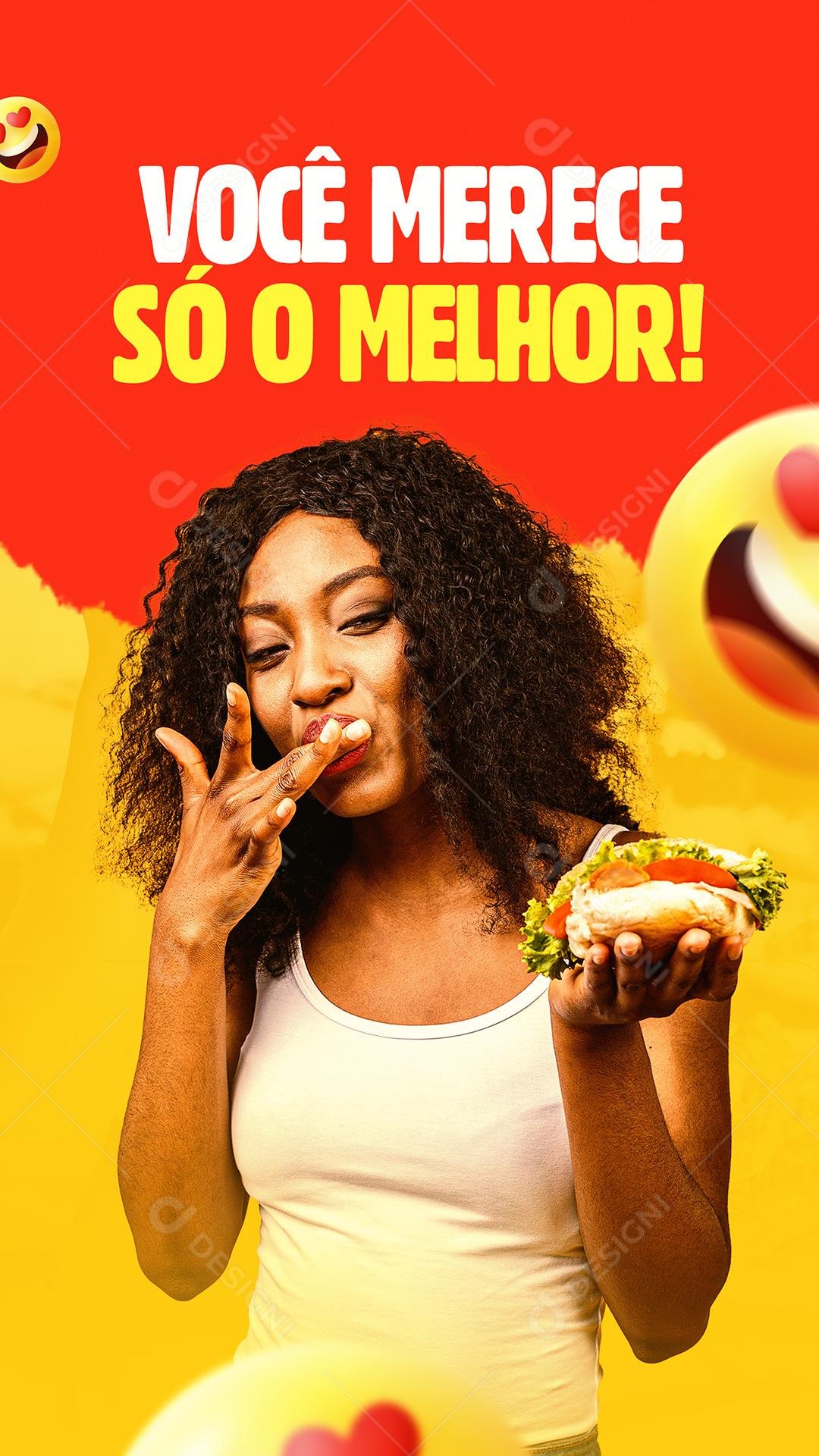 Social Media Você Merece Só o Melhor Hamburgueria PSD Editável