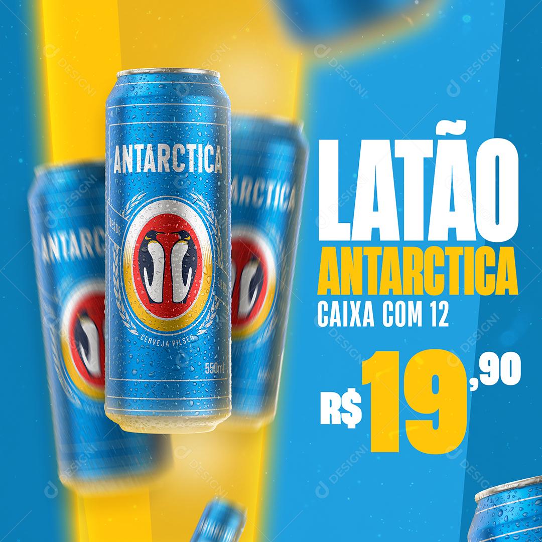 Social Media Latão Antartica Caixa Com 12 Cerveja PSD Editável