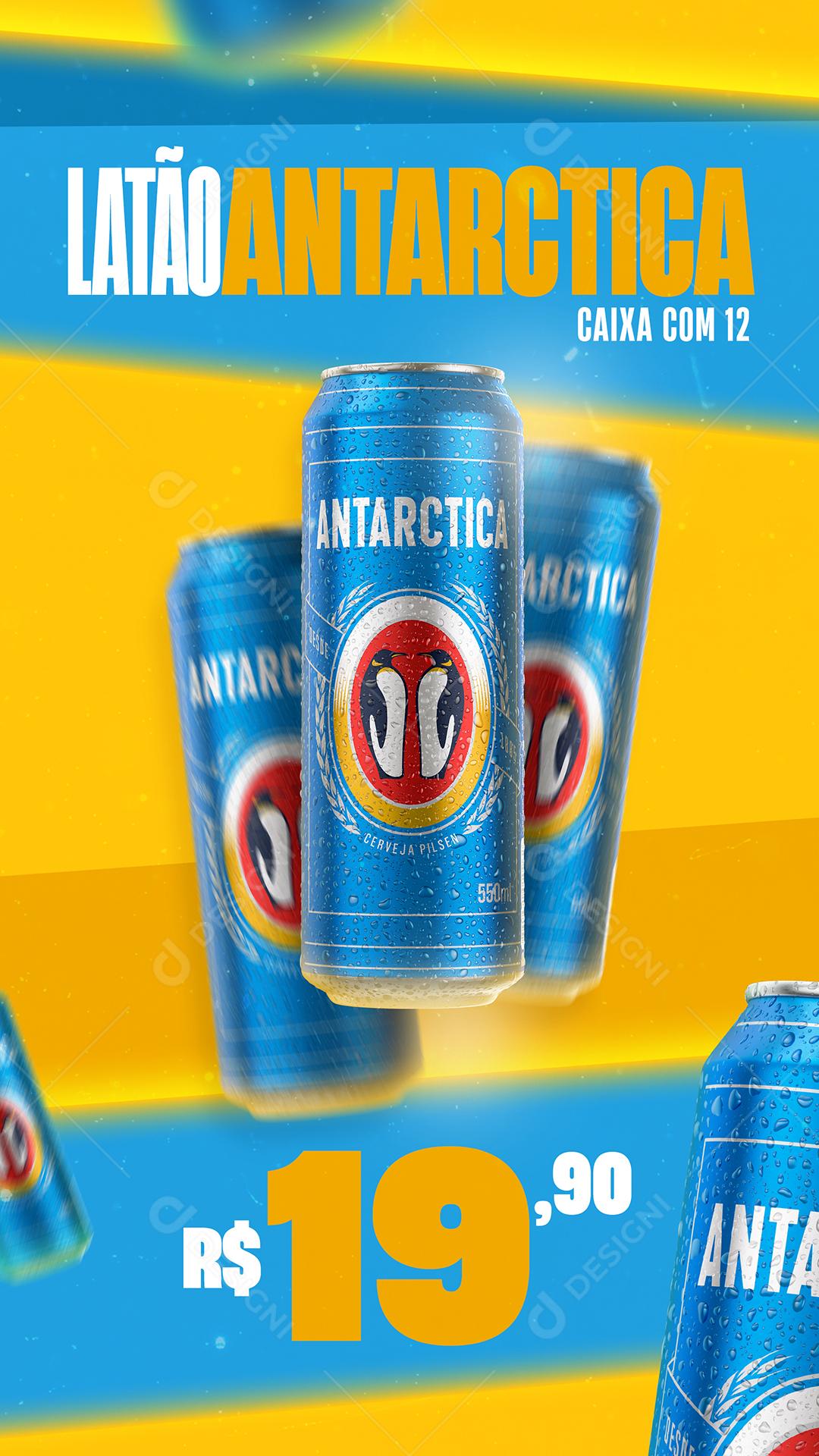 Social Media Latão Antartica Caixa Com 12 Cerveja PSD Editável