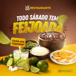 Social Media Todo Sábado Tem Feijoada Restaurante PSD Editável