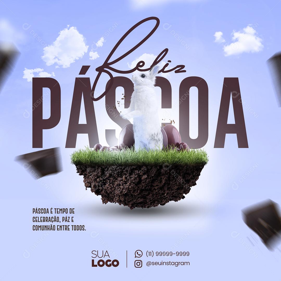 Social Media Feliz Páscoa Tempo De Celebração PSD Editável