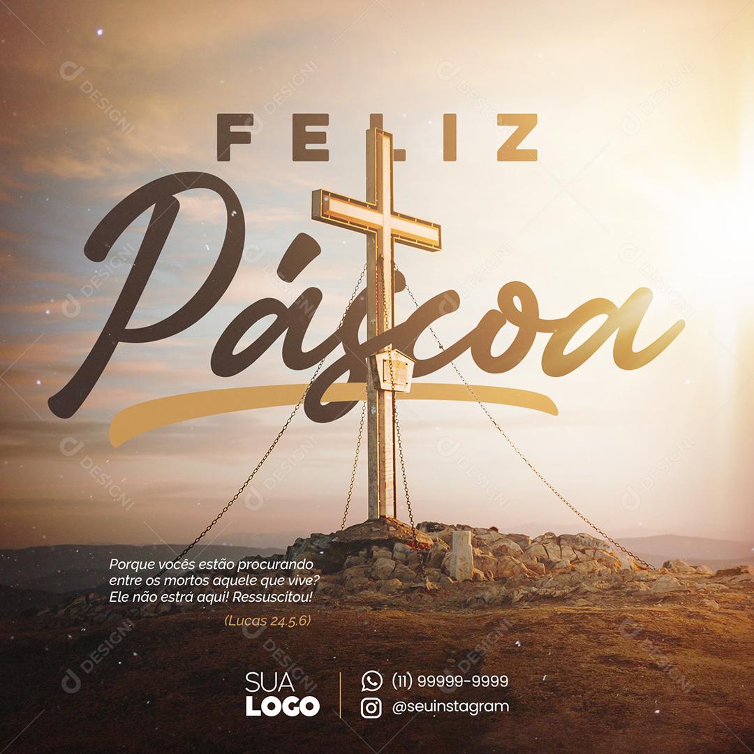 Social Media Feliz Páscoa Porque Vocês Estão Procurando PSD Editável