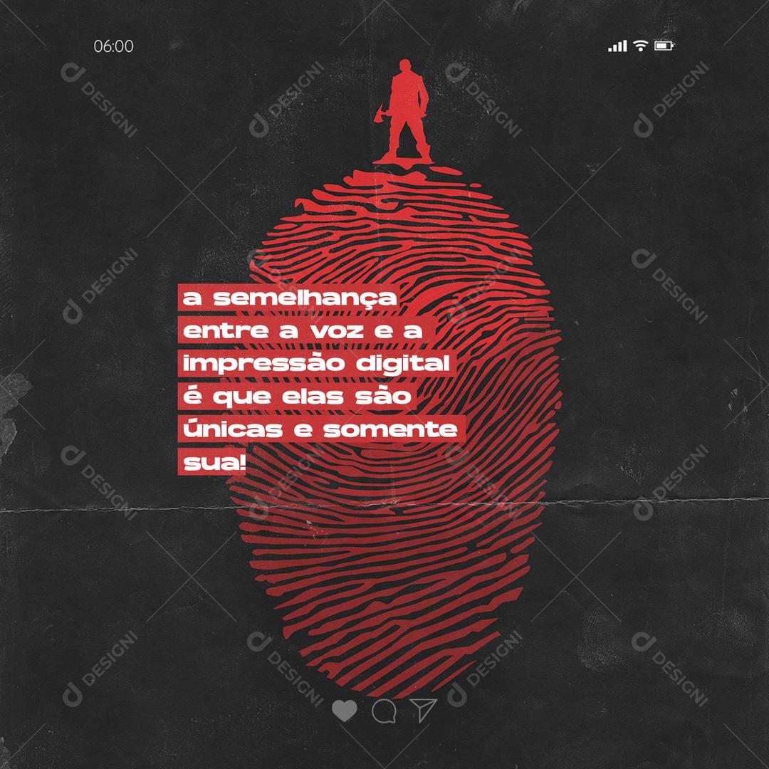 Social Media Frase Motivacional A Semelhança entre a voz e a Impressão PSD Editável