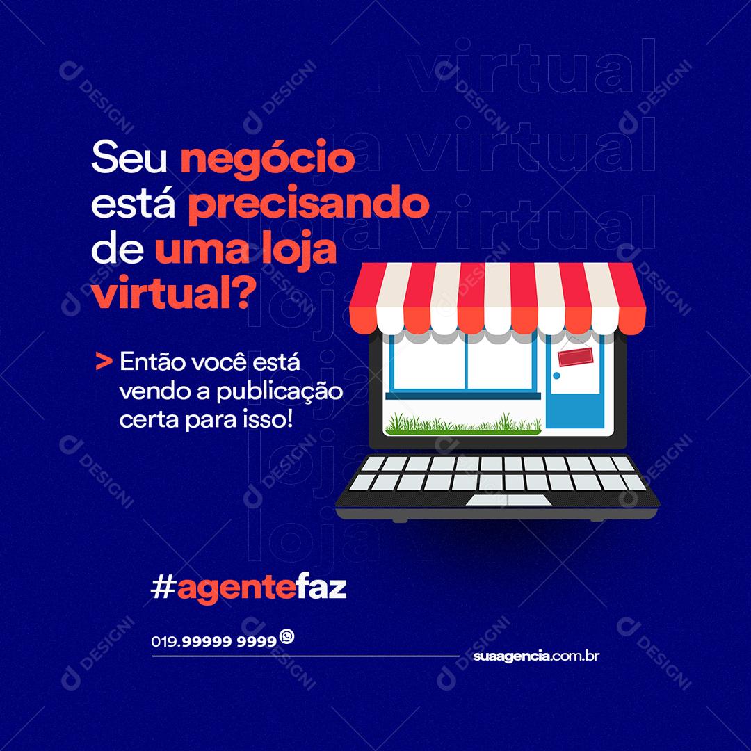 Social Media Seu Negócio Está Precisando De Marketing Digital Agência PSD Editável