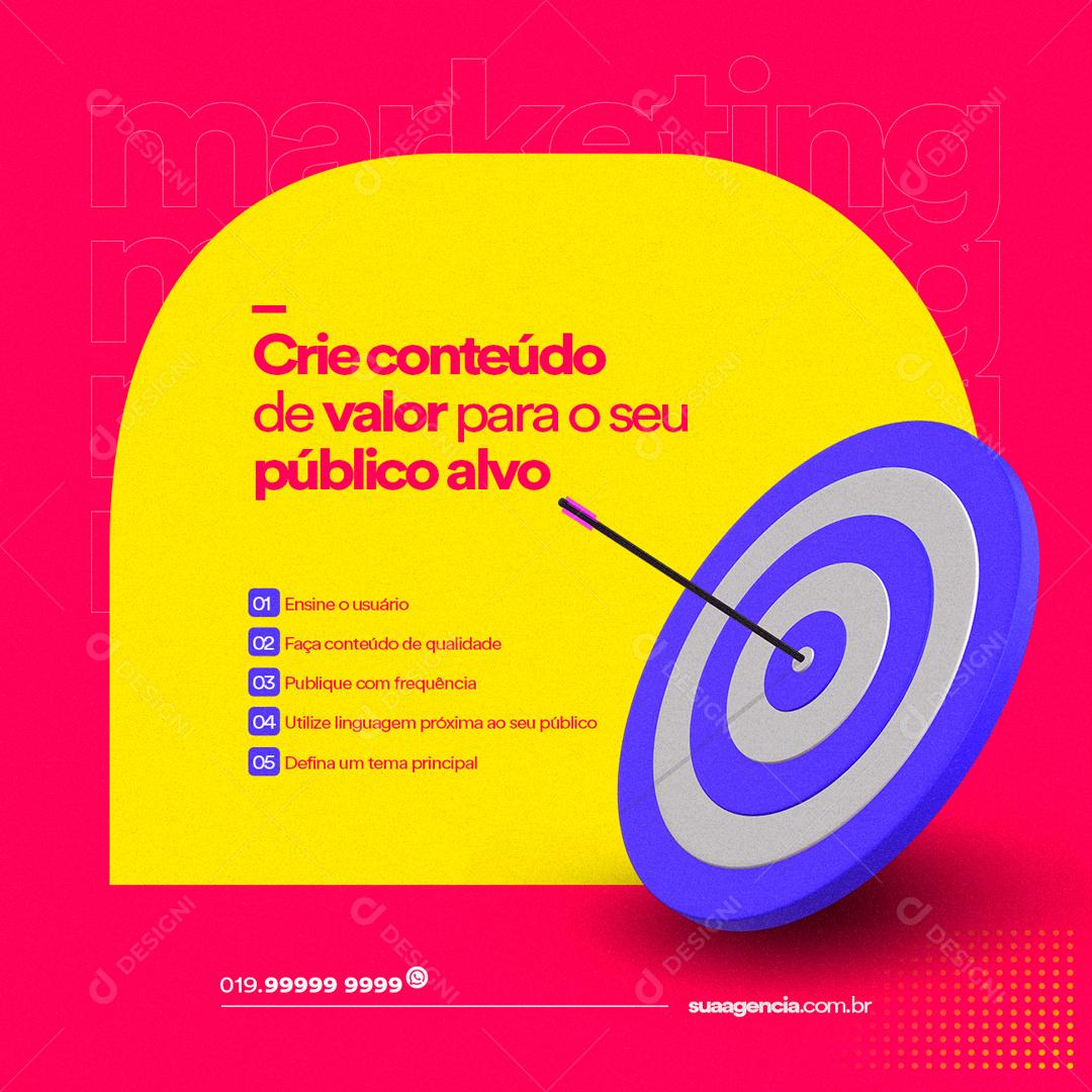 Social Media Crie Conteúdo De Valor Para o Seu Público Alvo Agência PSD Editável