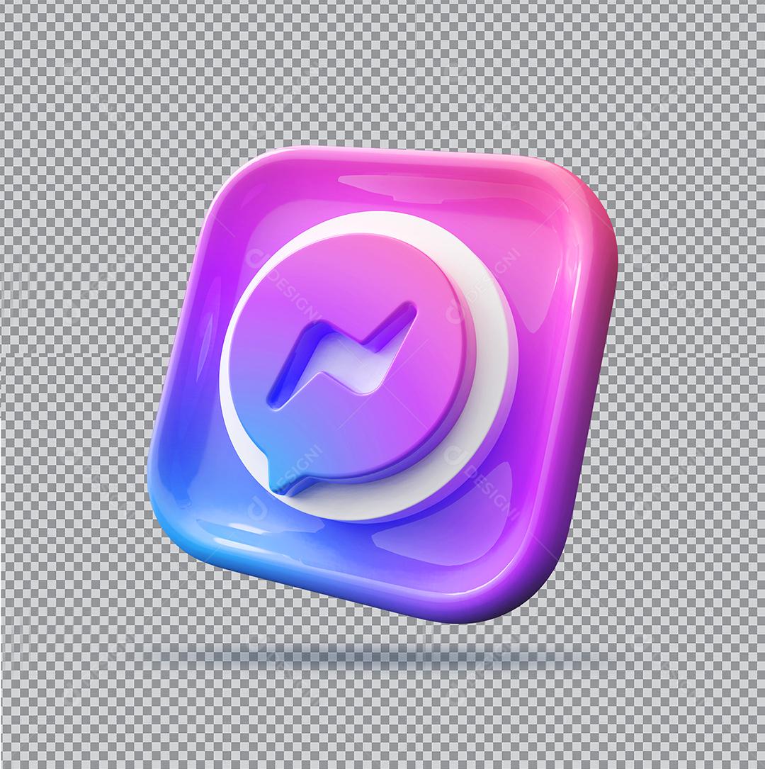 Ícone Messenger 3D Elemento Para Composição PSD
