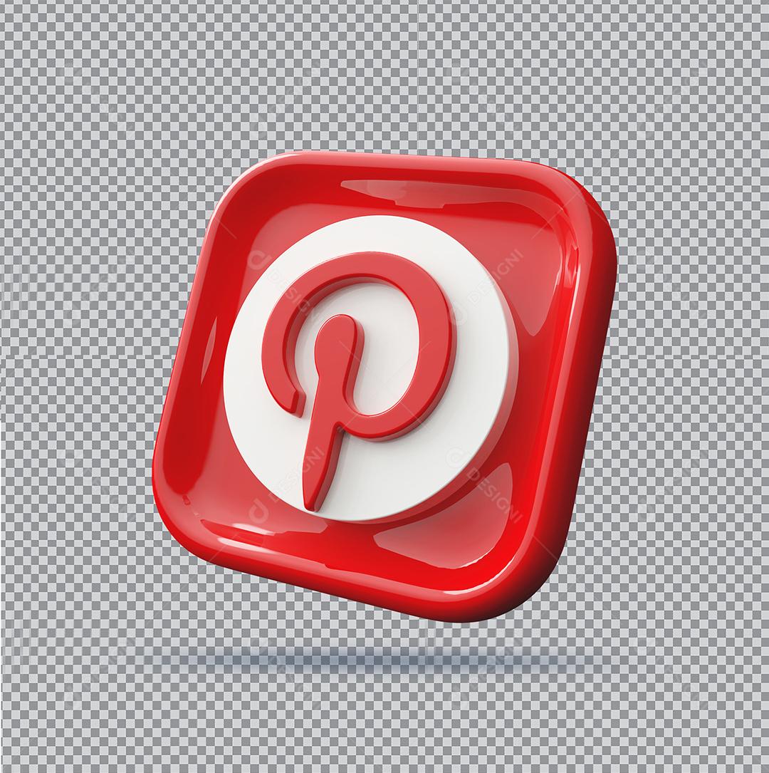 Ícone 3D Pinterest Elemento Para Composição PSD