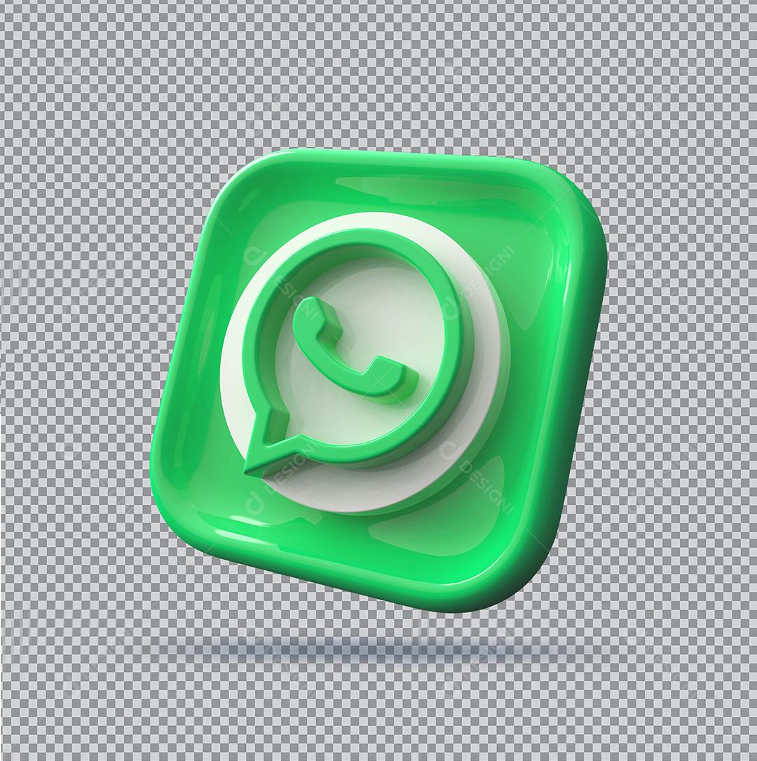 Ícone 3D Whatsapp Elemento Para Composição PSD