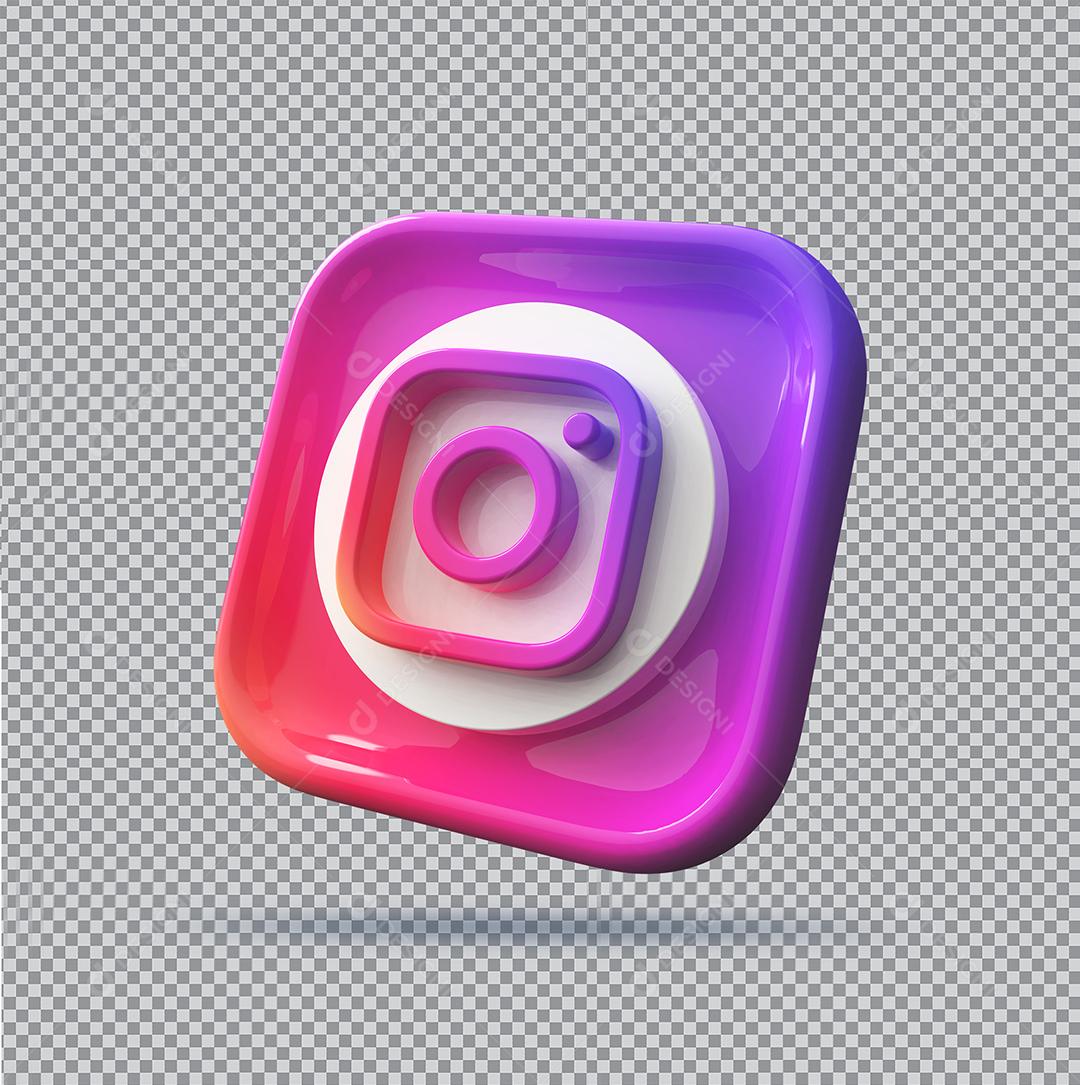 ícone 3D Instagram Elemento Para Composição PSD