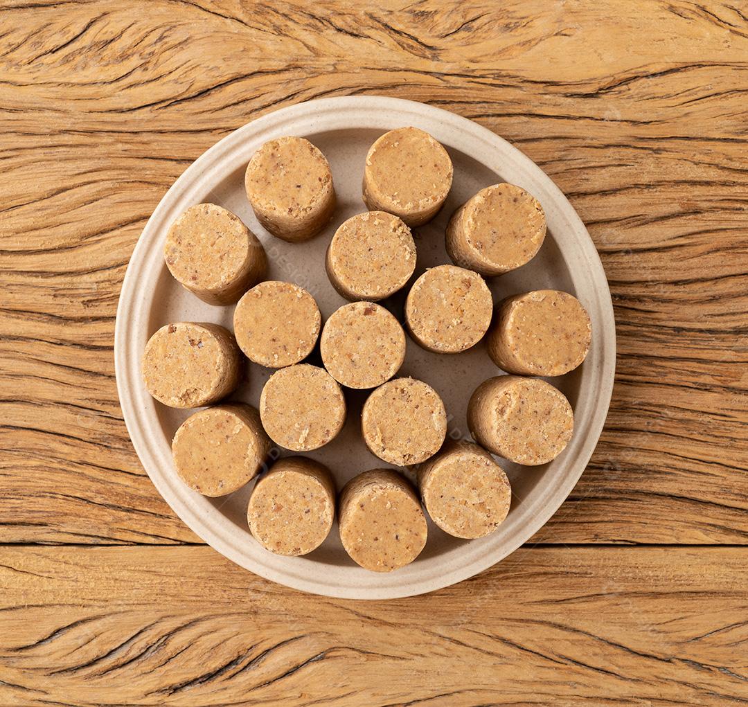 Pacoca, doce de amendoim típico brasileiro e comida do festival de junho