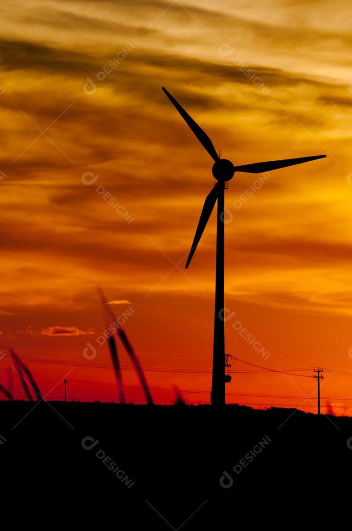 Parque eólico projeto industria sobre campo