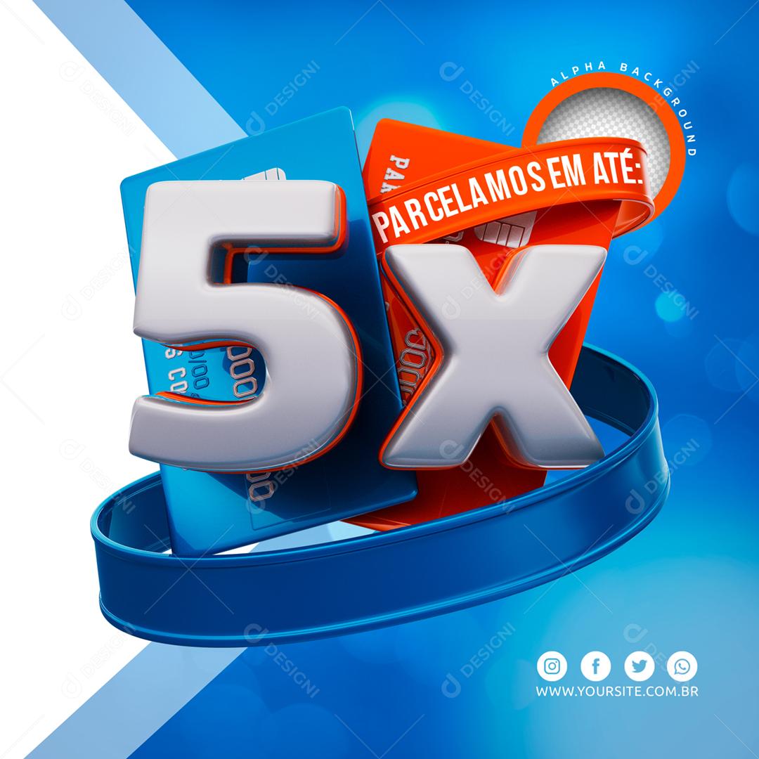 Elementos 3D cartões de credito vermelho azul 5X PSD Editável