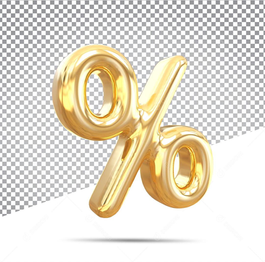 3D Element Percentage Golden % For Composition PSD