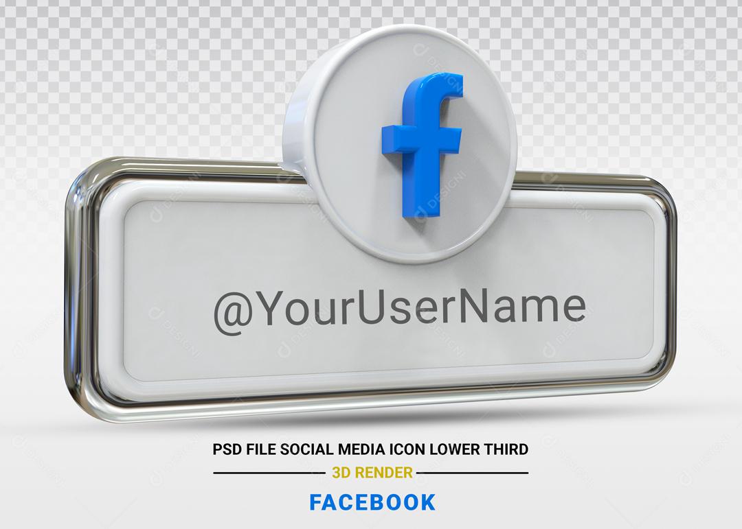 Elemento 3D Para Composição Placa Facebook PSD Editável