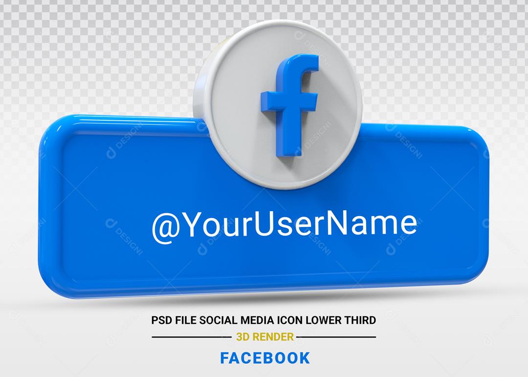 Elemento 3D Para Composição Placa Facebook PSD Editável