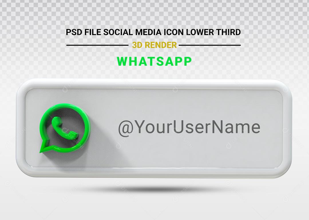 Elemento 3D Para Composição Placa Whatsapp PSD Editável