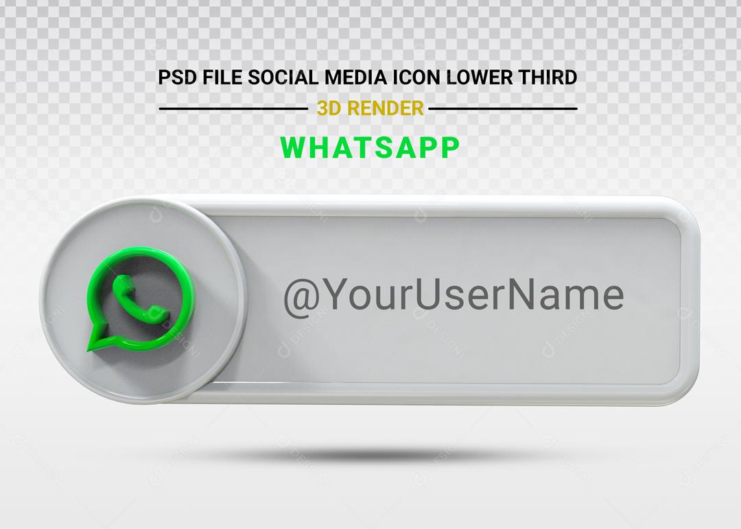 Elemento 3D Para Composição Placa Whatsapp PSD Editável