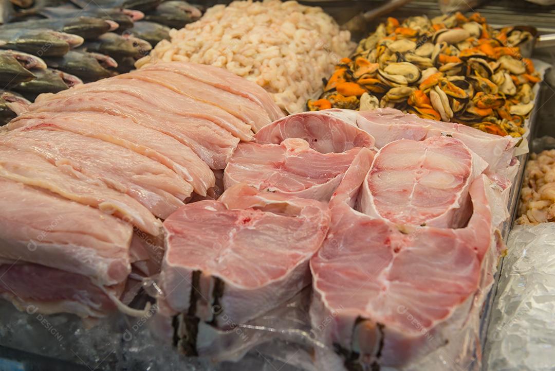 Comida peixes frescos pescarias mar